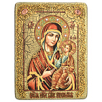 0026018/15*20см Икона подарочная "БМ Иверская" мор.дуб  в ПУ (RTI-218.m)