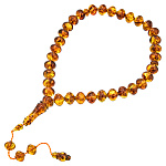 0073429 /29,8гр ЧЕТКИ ЯНТАРНЫЕ мусульманские 33 зерна (коньячный)