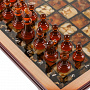 Шахматы с инкрустацией и фигурами из янтаря 34х34 см, фотография 9. Интернет-магазин ЛАВКА ПОДАРКОВ