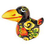 0068177 Хохлома  статуэтка "Ворона" 5*5см  керамика