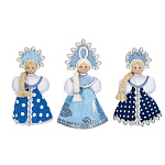 0021334 Кукла ПОДВЕСНАЯ В АССОРТИМЕНТЕ"Русский народный костюм"голуб 12 см