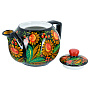 Чайник заварочный 0,7 л "Ромашка". Хохлома, фотография 2. Интернет-магазин ЛАВКА ПОДАРКОВ