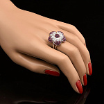 820685/7,25г  Серебро 925* КОЛЬЦО вст.кристаллы Сваровски