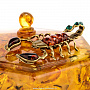 Шкатулка из янтаря шестиугольная "Скорпион", фотография 5. Интернет-магазин ЛАВКА ПОДАРКОВ