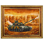 Картина янтарная "Танк" 30х40 см