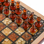 Шахматы с инкрустацией и фигурами из янтаря 34х34 см, фотография 6. Интернет-магазин ЛАВКА ПОДАРКОВ