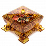 Шкатулка из янтаря квадратная "Ветка розы", фотография 6. Интернет-магазин ЛАВКА ПОДАРКОВ