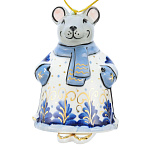 0051798 Керамика СИМВОЛ ГОДА 2020 Колокольчик КРЫСА ЛЫЖНИЦА