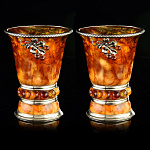 16009-Б Янтарь НАБОР СТОПОК "Виноград" 2персоны в ПУ Бронза