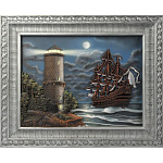 0016716 Нат. дерево ПАННО "МАЯК" 68*58см  краски,  бук