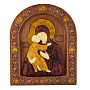 Икона янтарная "Владимирская Божья Матерь" 13х16 см, фотография 1. Интернет-магазин ЛАВКА ПОДАРКОВ