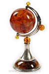 16015-с Янтарь Композиция Сувенир "Глобус" Серебро 875* 