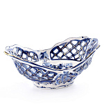 -зол-бабочка Гжель КОНФЕТНИЦА "КОРЗИНКА ОВАЛЬНАЯ" в золоте