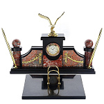 0046985 Нат.камень Настольный набор "Орел" Бронза Змеевик Креноид400*280*265мм (8663)