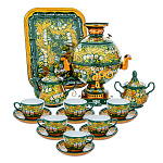 Самовар электрический 5 л с сервизом "Ландыши". Хохлома