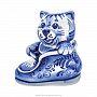 Статуэтка "Котик в ботинке". Гжель, фотография 1. Интернет-магазин ЛАВКА ПОДАРКОВ