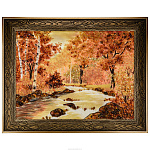 Картина янтарная "Лесной ручей" 78х98 см