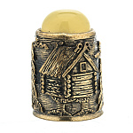 0047106/1476 Сувенир Наперсток Избушка с кабошоном Сувенир (белый)