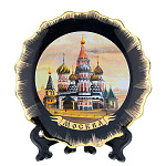 11182 /0809 Тарелка  Москва Собор (черн.фарфор) 13см