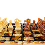 Шахматы складные с инкрустацией и фигурами из янтаря 34х34 см, фотография 5. Интернет-магазин ЛАВКА ПОДАРКОВ