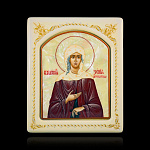 0066533-0031 Икона рукописная Ксения Петербургская перламутр 150-180 мм белая рама