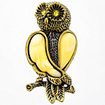 0045347/1744.4 Брошь Сова Ночь (белый)