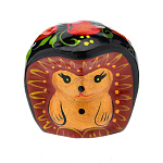 0042509 Хохлома Скульптура "ЕЖИК" 4,5*4,5см фарфор