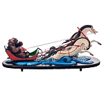 Резьба по дереву. Скульптура "Медведь на тройке"