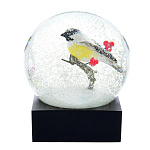  Стеклянный шар "Синица" со снегом CSG001
