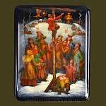 /13*10*2см Художественная роспись Шкатулка-Портсигар "Масленица" /105