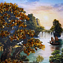 Картина янтарная "Пейзаж" 24х15 см, фотография 2. Интернет-магазин ЛАВКА ПОДАРКОВ