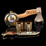 Питейный набор охотника "Волк". Златоуст