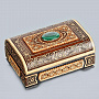 Деревянная шкатулка из бересты с малахитом "Ларчик", фотография 2. Интернет-магазин ЛАВКА ПОДАРКОВ