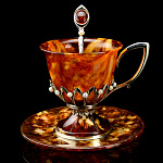 Чайная тройка "Императрица Екатерина II" янтарь