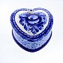 Шкатулка "Сердечко". Гжель, фотография 2. Интернет-магазин ЛАВКА ПОДАРКОВ