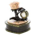 6238/2061 Нат.камень Шкатулка для украшений "Роза" Змеевик Мрамор