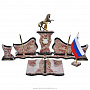 Настольный набор с часами "Конь с попоной" из камня, фотография 1. Интернет-магазин ЛАВКА ПОДАРКОВ
