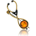 0071536/2472.4 Брошь Стетоскоп (коньячный)