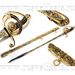 0010386 Златоуст  Оружие сувенирное МАЧЕТА с ножом "ОХОТНИК" 