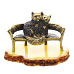 0045844/1894 Сувенир Коты на скамейке ночь Сувенир (белый)