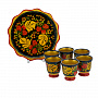 Питейный набор на 6 персон "Винный". Хохлома, фотография 1. Интернет-магазин ЛАВКА ПОДАРКОВ
