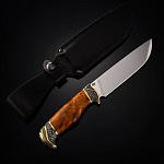 0020347 Оружие сувенирное НОЖ "СЕЗОН ОХОТЫ"булат., золочение, в П/У Авторская работа