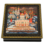 22247 Лаковая миниатюра Шкатулка "Москва Златоглавая" 15*15см (571-1)