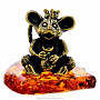 Статуэтка с янтарем "Мышь в короне" (коньячный), фотография 1. Интернет-магазин ЛАВКА ПОДАРКОВ