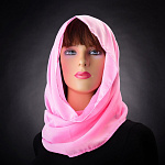 /взр/розовый Платок-СНУД д/храма "АССОЛЬ" взросл., шифон, цв.РОЗОВЫЙ
