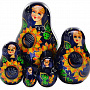 Матрешка  "Подсолнухи" 5 мест, фотография 2. Интернет-магазин ЛАВКА ПОДАРКОВ