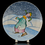 Декоративная тарелка "Зима. Мальчик". Форма Эллипс. ИФЗ, фотография 3. Интернет-магазин ЛАВКА ПОДАРКОВ