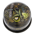   лаковая миниатюра ШКАТУЛКА "Стрекоза и лягушка" 8*8*6см Авт.Краснов