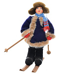 13456 Кукла "Мальчик-подросток в зимнем костюме на лыжах" 28см А2-23Л