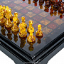 Шахматы с инкрустацией и фигурами из янтаря "Амбассадор" 32х32 см, фотография 3. Интернет-магазин ЛАВКА ПОДАРКОВ